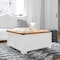 Flash Furniture Wyatt 35.75in Farmhouse Storage Coffee Table, Hinged Lift Top, Hidden Storage, White/Rustic Oak ZG-ZP-030-WT-GG - alternate 1